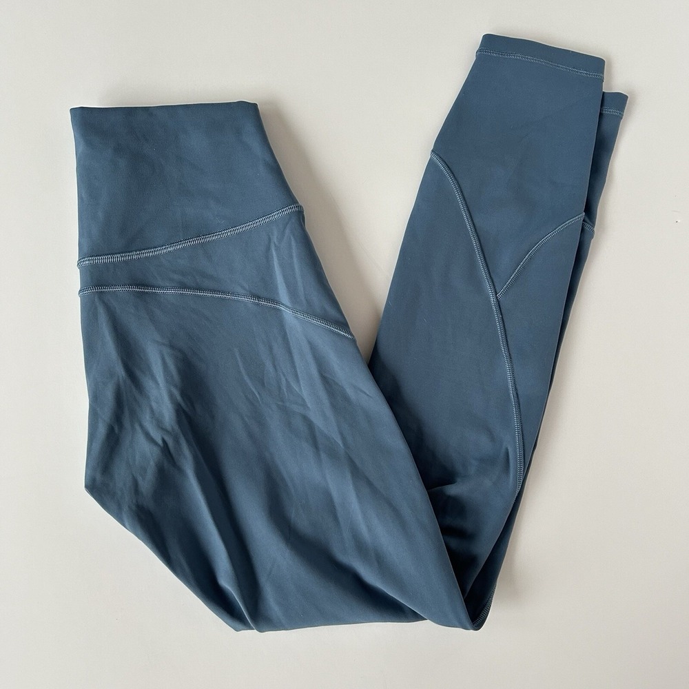 Lululemon In Movement 7/8 Tight Leggings Womens 4 Everlux 25" Blue Ankle W5BPGS